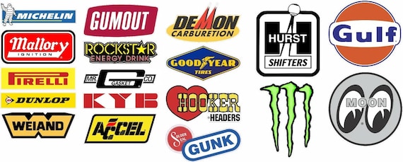 Racing Decals Stickers Drag Race NHRA Nascar Bumper Sticker Vinyl Decals - Standard PACK - Total of 18 various sizes (around 4.5" each).