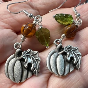 Autumn Time Pumpkin Pierced Earrings