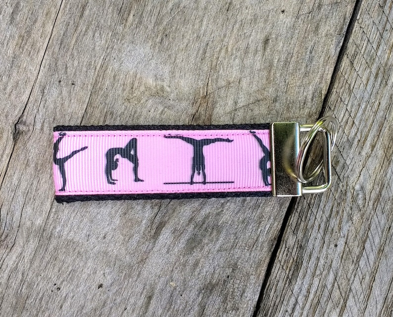 Gymnastics key chain key fob wristlet split ring keys Etsy