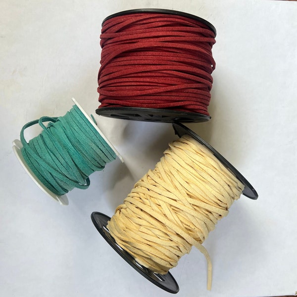 Suede Lace Cord By the Yard, Vegan Leather Trim for Jewelry, Tassel, Leather Work, decorations, gift wrapping, scrapbooking & DIY crafts
