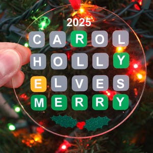 Wordle Ornament, Wordle Game Christmas Gift, Wordle Gift
