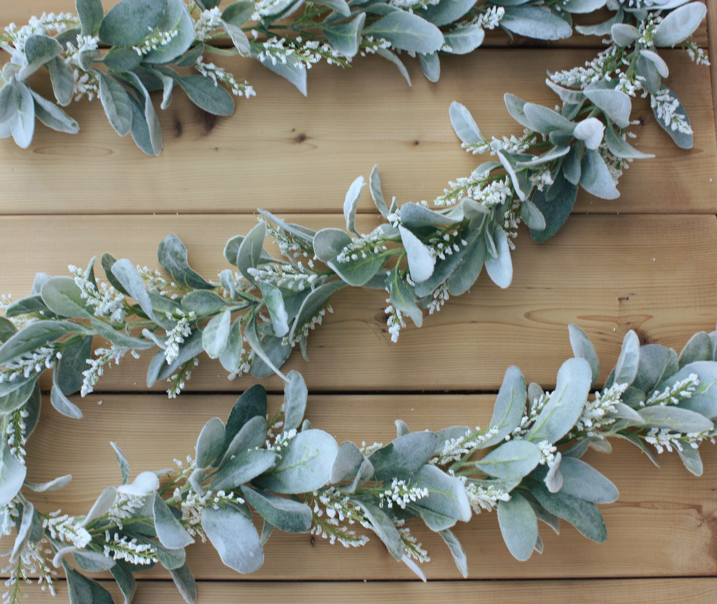 Lambs Ear Garland With White Lavender Lambs Ear Garland Etsy
