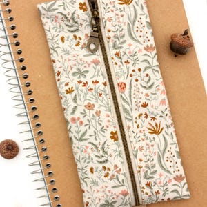 Floral Pencil Pouch with Elastic Band