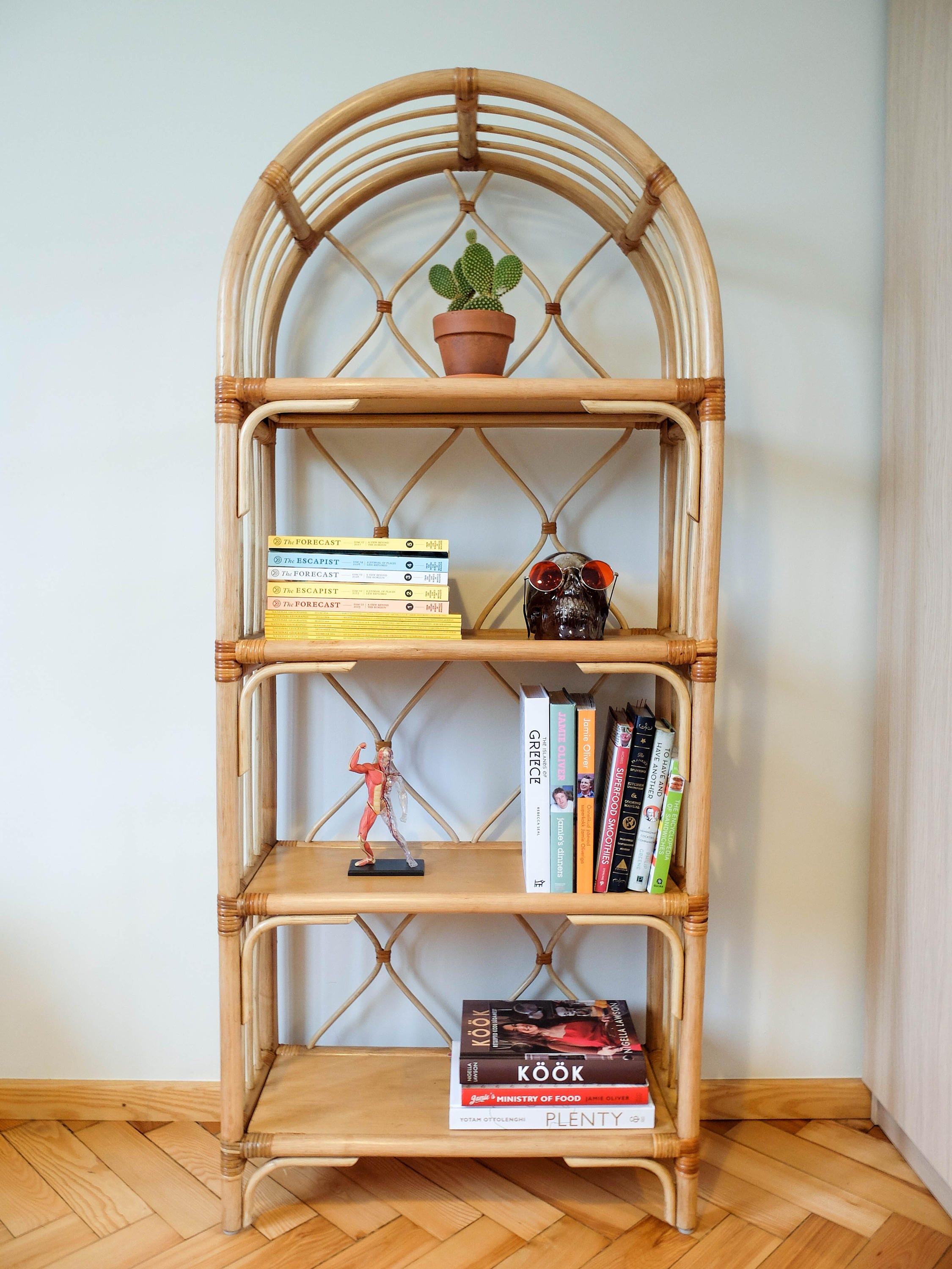 Rattan shelf vintage rattan bamboo shelf rattan bookshelf Etsy