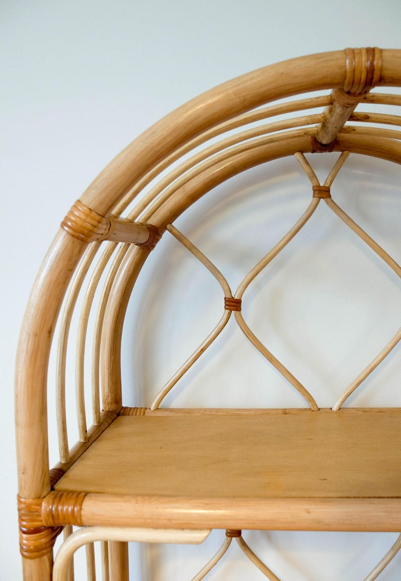 Rattan shelf vintage rattan bamboo shelf rattan bookshelf Etsy