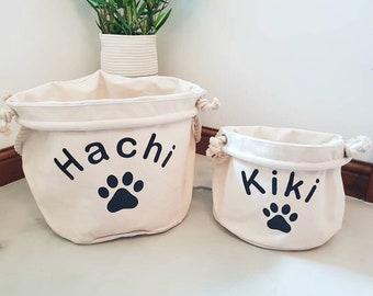 Personalised pet canvas storage basket dog toy cat toy canvas storage basket toy box