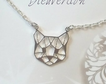 Origami effect red panda necklace