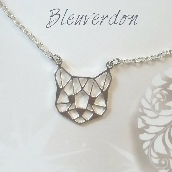 Collier panda roux effet origami