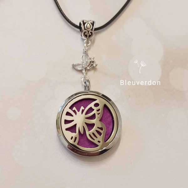 Butterfly aromatherapy necklace