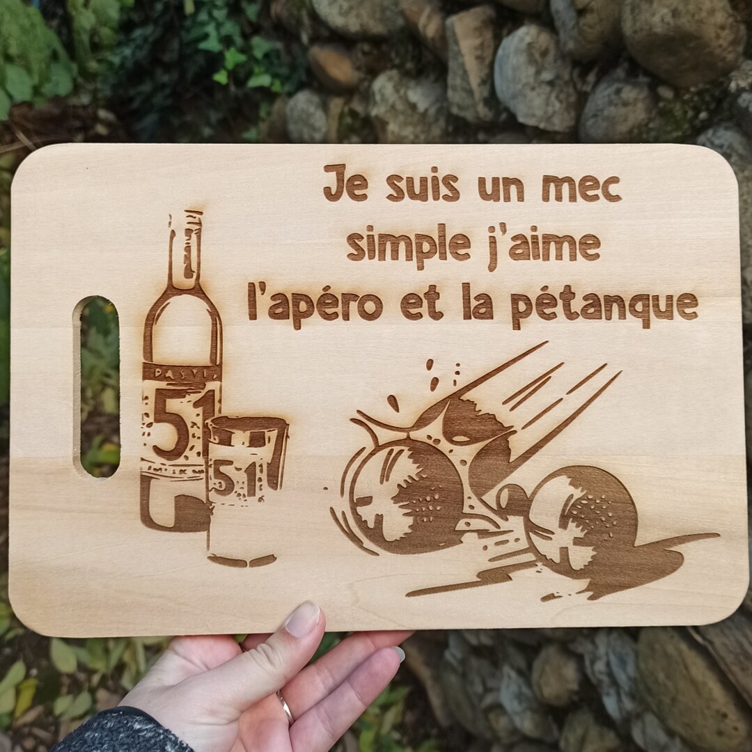 Planche à Découper Le Joueur De Pétanque Hérisson Grain - Plateau Apéro