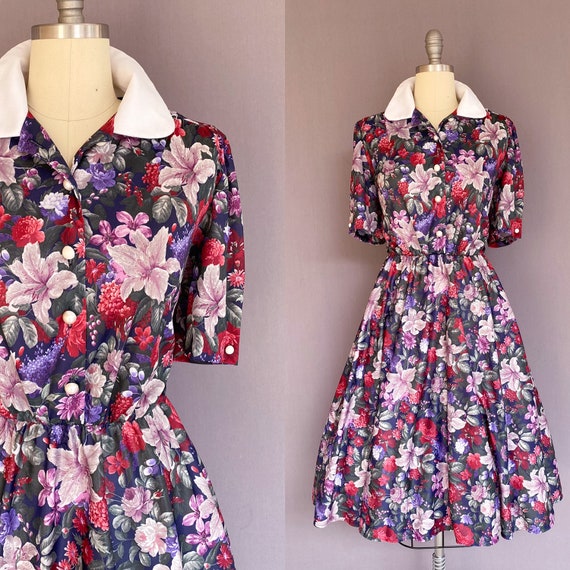 1990s floral dress - vintage floral dress - vintag