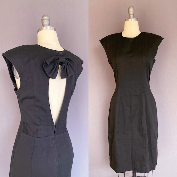 1980s little black dress - 80s vintage dress - 198