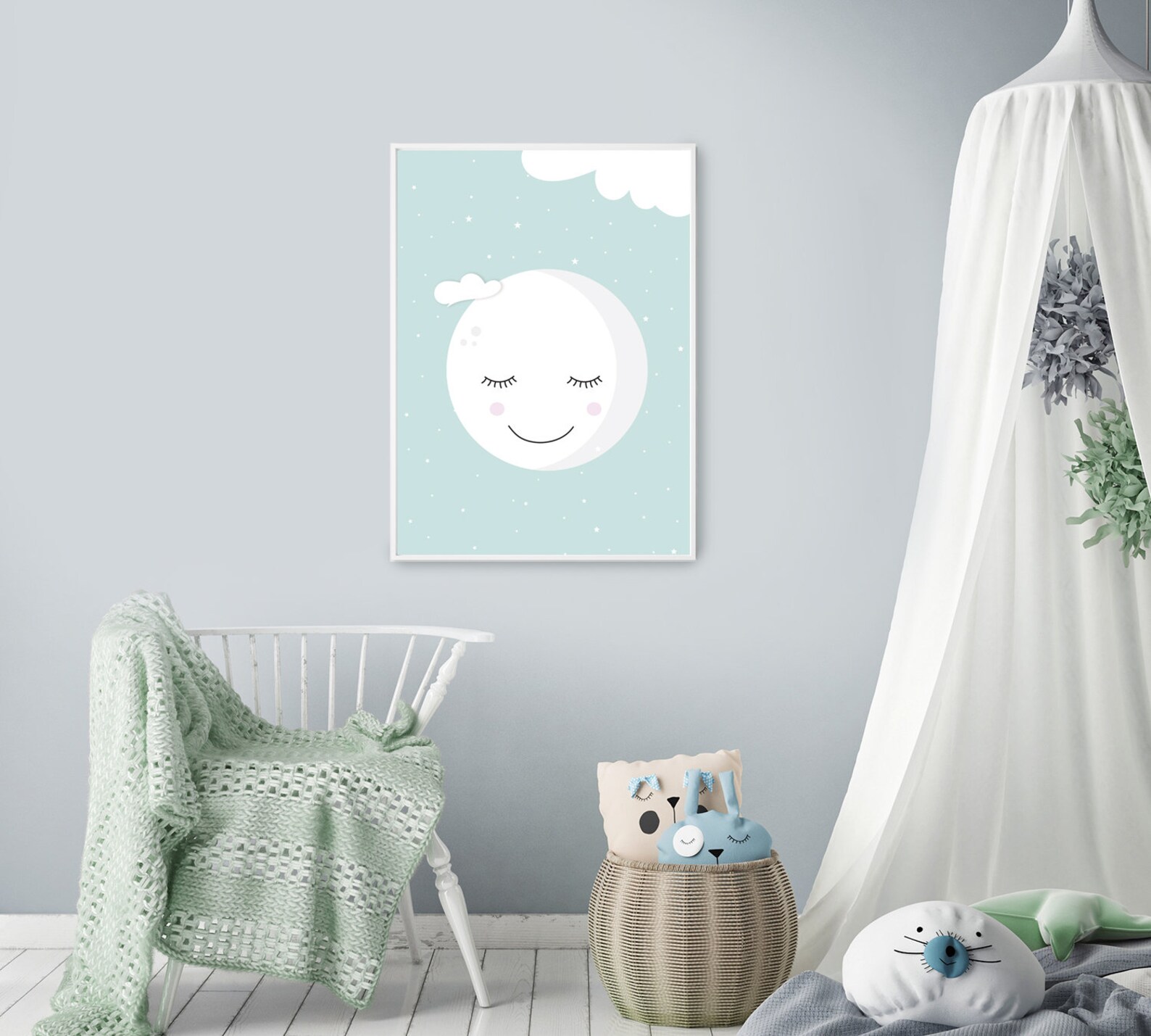 Moon and Star Nursery Printables Moon Nursery Decor Etsy