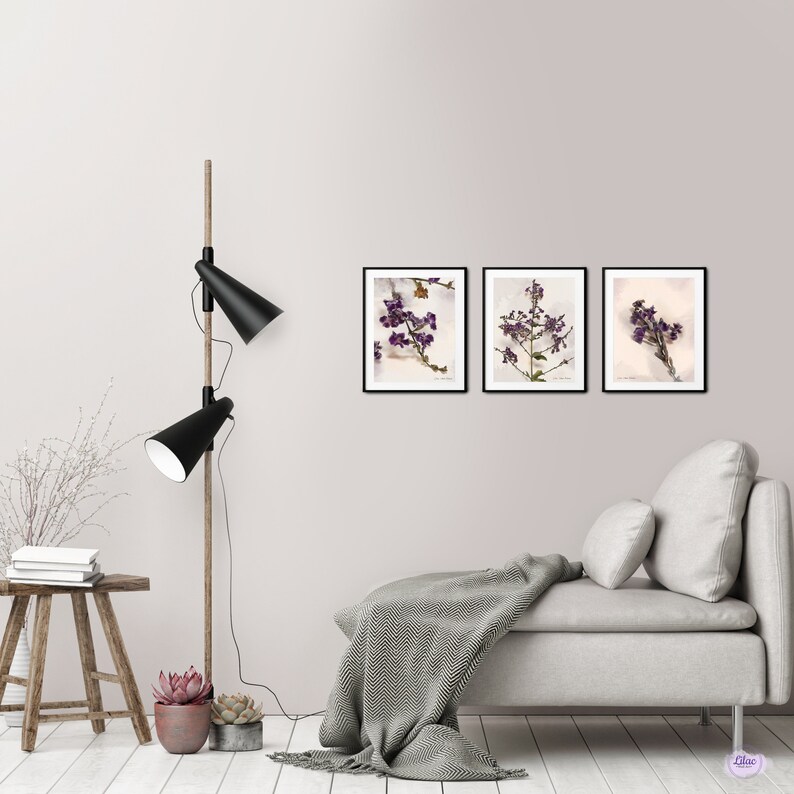 Flowers Wall Art Floral Art Print Set Of 3 Flower Etsy