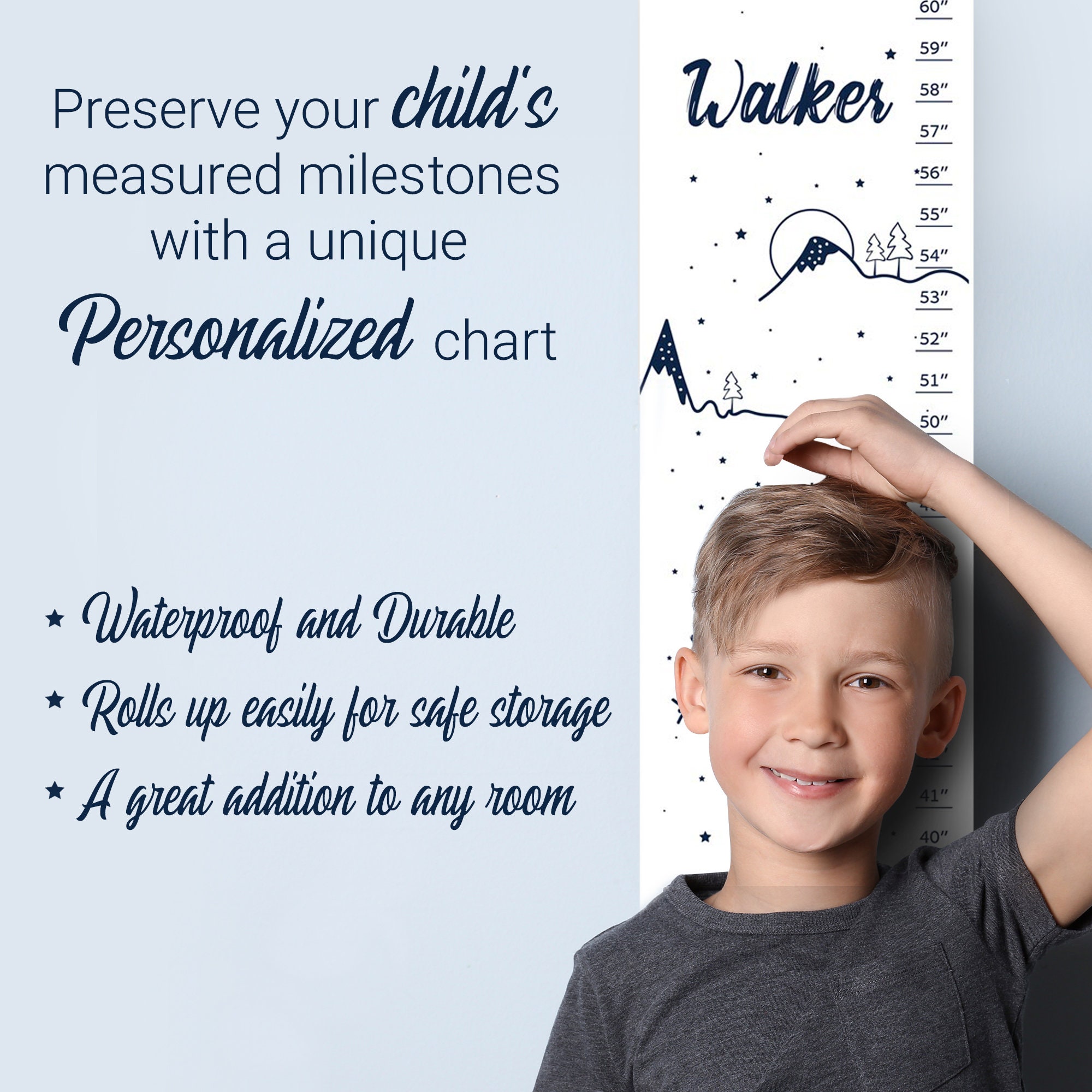 Growth Chart With Name Height Chart for Kids Personalized Etsy Australia Height Chart App