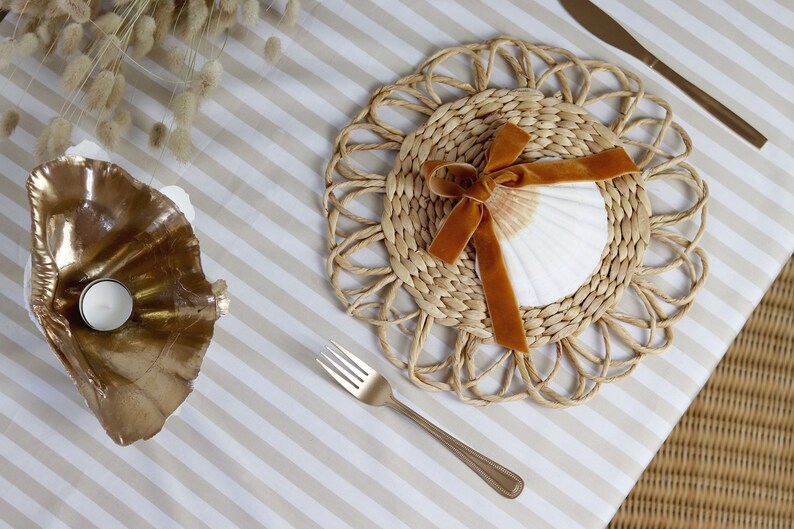 Wicker Scallop Table Mat Straw Table Mat Wedding Table Etsy UK