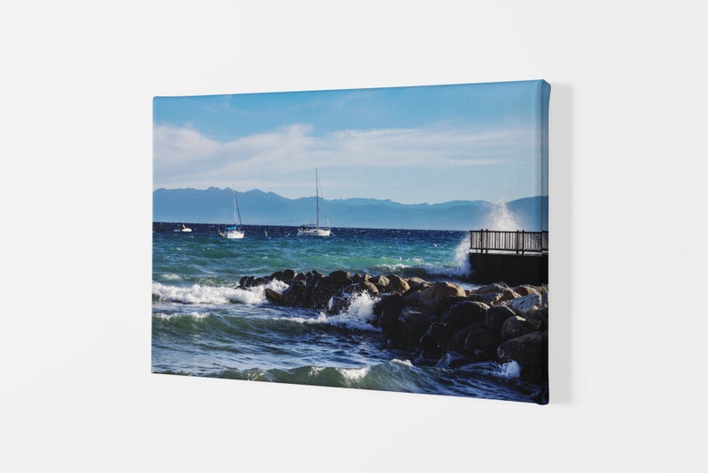 Sailboats on Lake Tahoe California Nevada Landscape West Coast Nature Wall Art Photograph Print