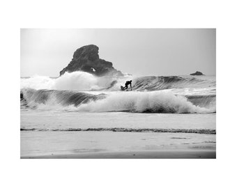 Surfing Indian Beach Matted Print 11 x 14