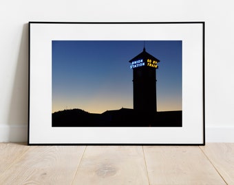 Sunset Union Station Portland Oregon Train Station Cityscape - Wall Art Photograph Print