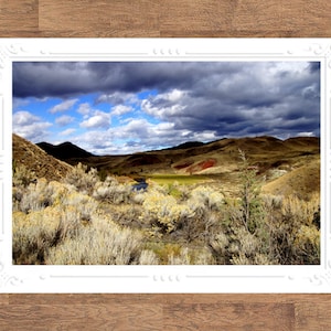 Eastern Oregon PNW Landscape Folded Blank Embossed Greeting Note Card - Photography Gifts Stationery