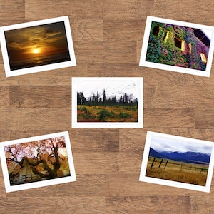 Pacific Northwest Autumn Folded Blank Embossed Greeting Note Card Set of 5 - Photography Gifts Stationery