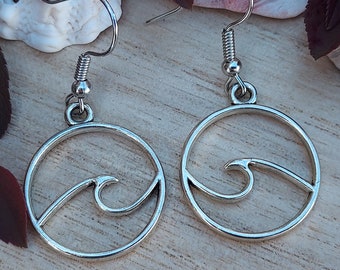Ocean Wave Earrings - Dangle Earrings - Beach Earrings - Ocean Lover Gift