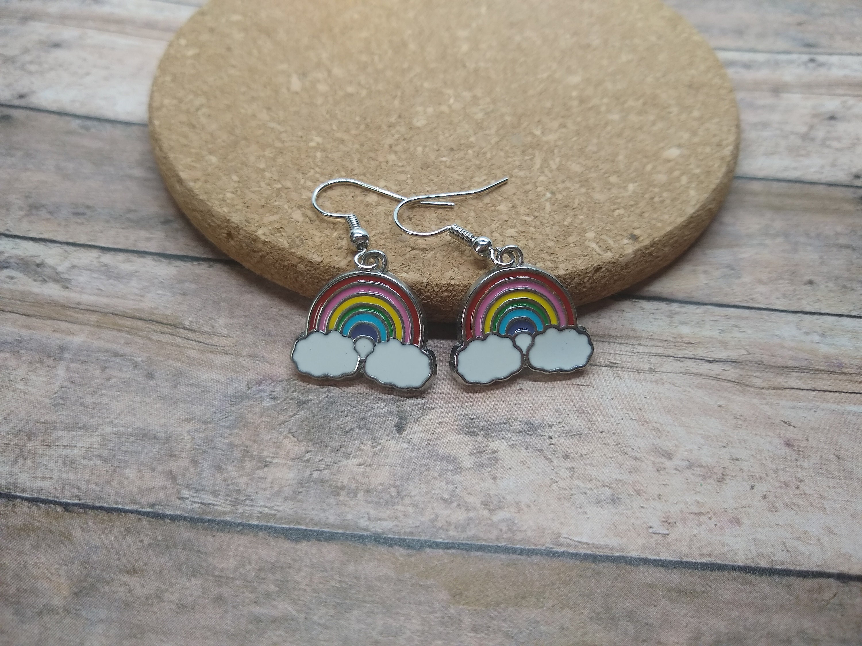 Rainbow Cloud Earrings Rainbow Earrings Rainbow Earrings | Etsy