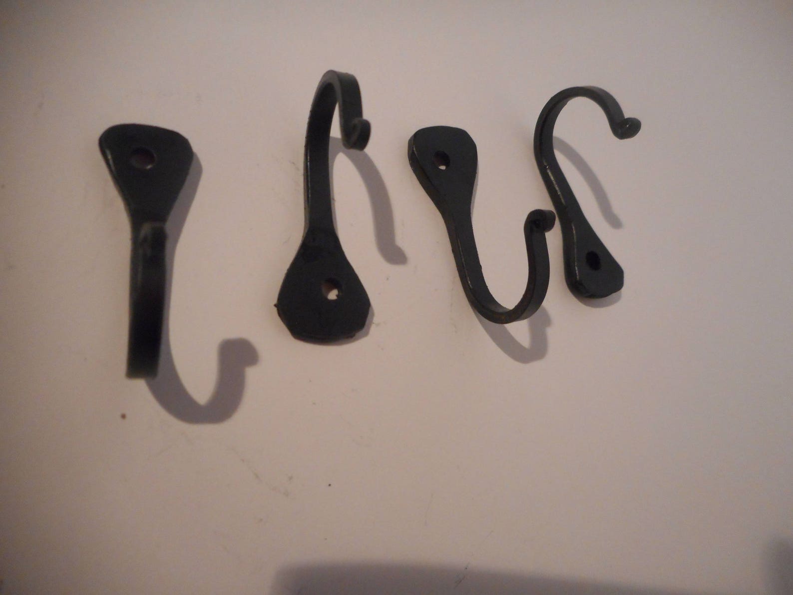 4 hand decorative black hooks 4cm long with 2cm wide Etsy