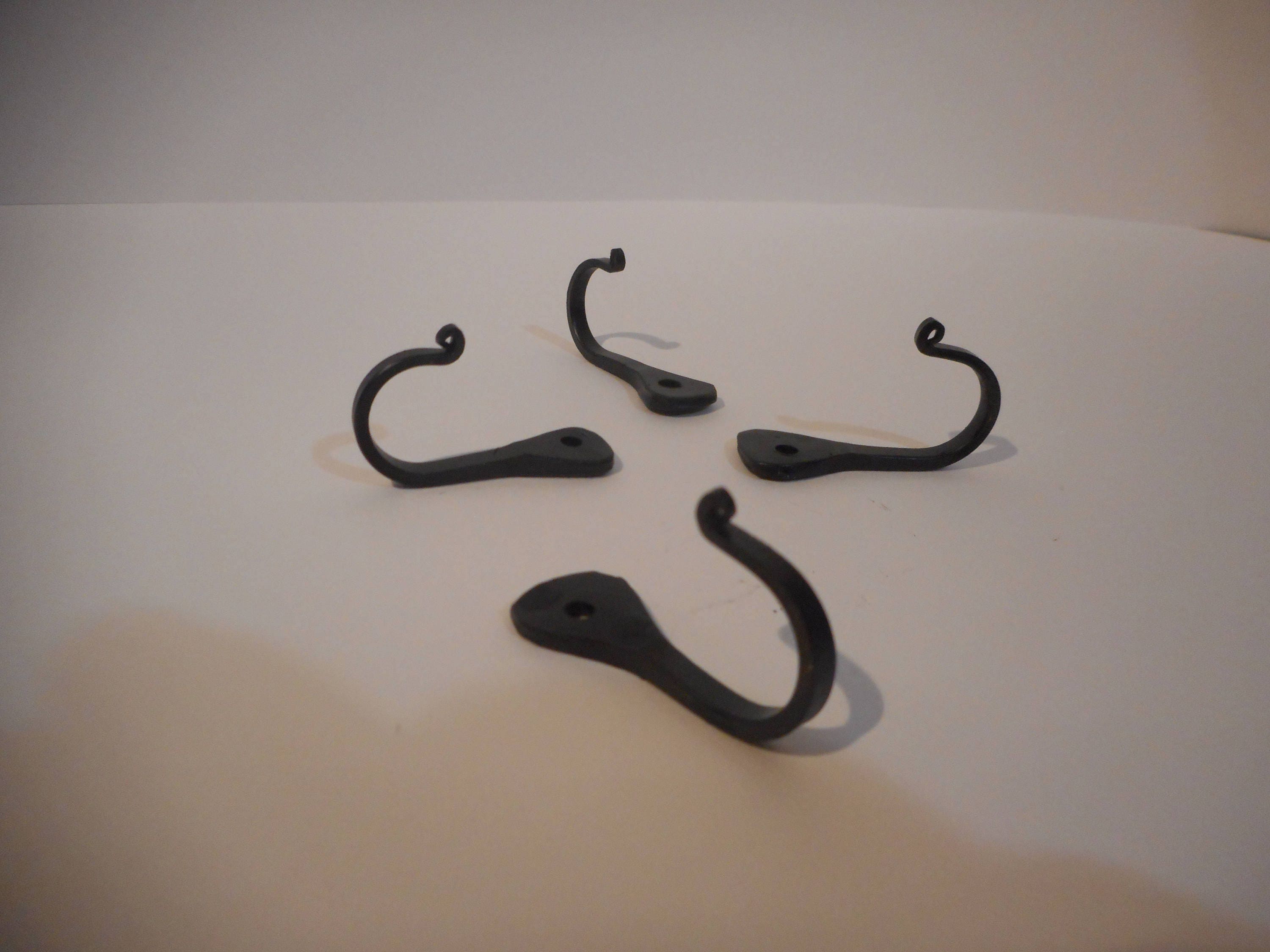 4 hand decorative black hooks 4cm long with 2cm wide Etsy