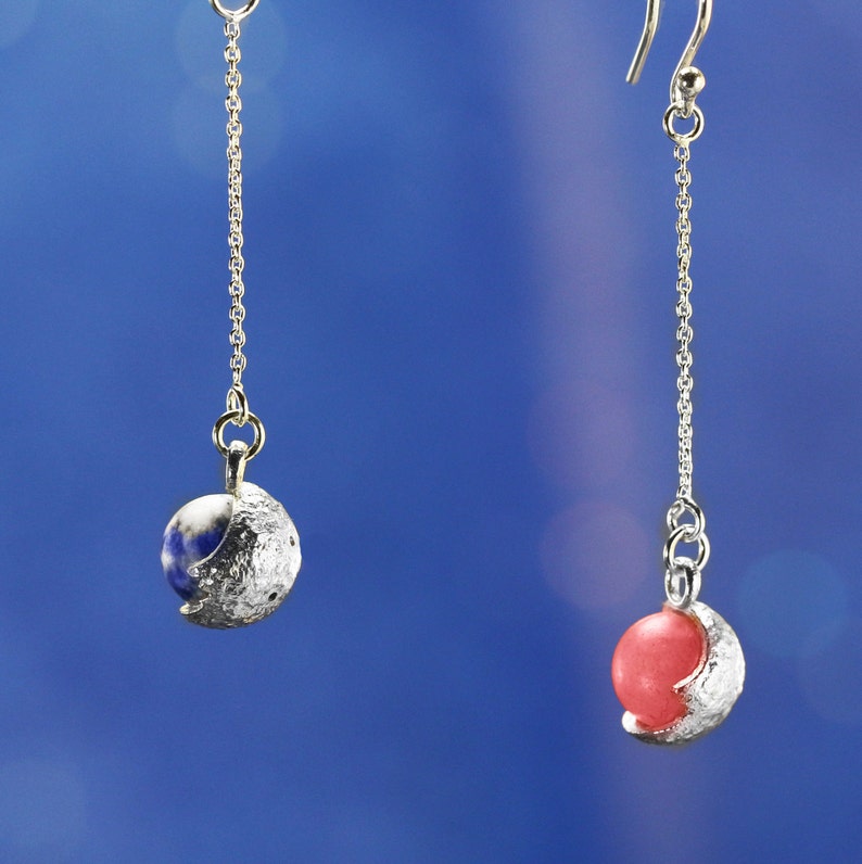 Sterling Silver Man In The Moon Earrings