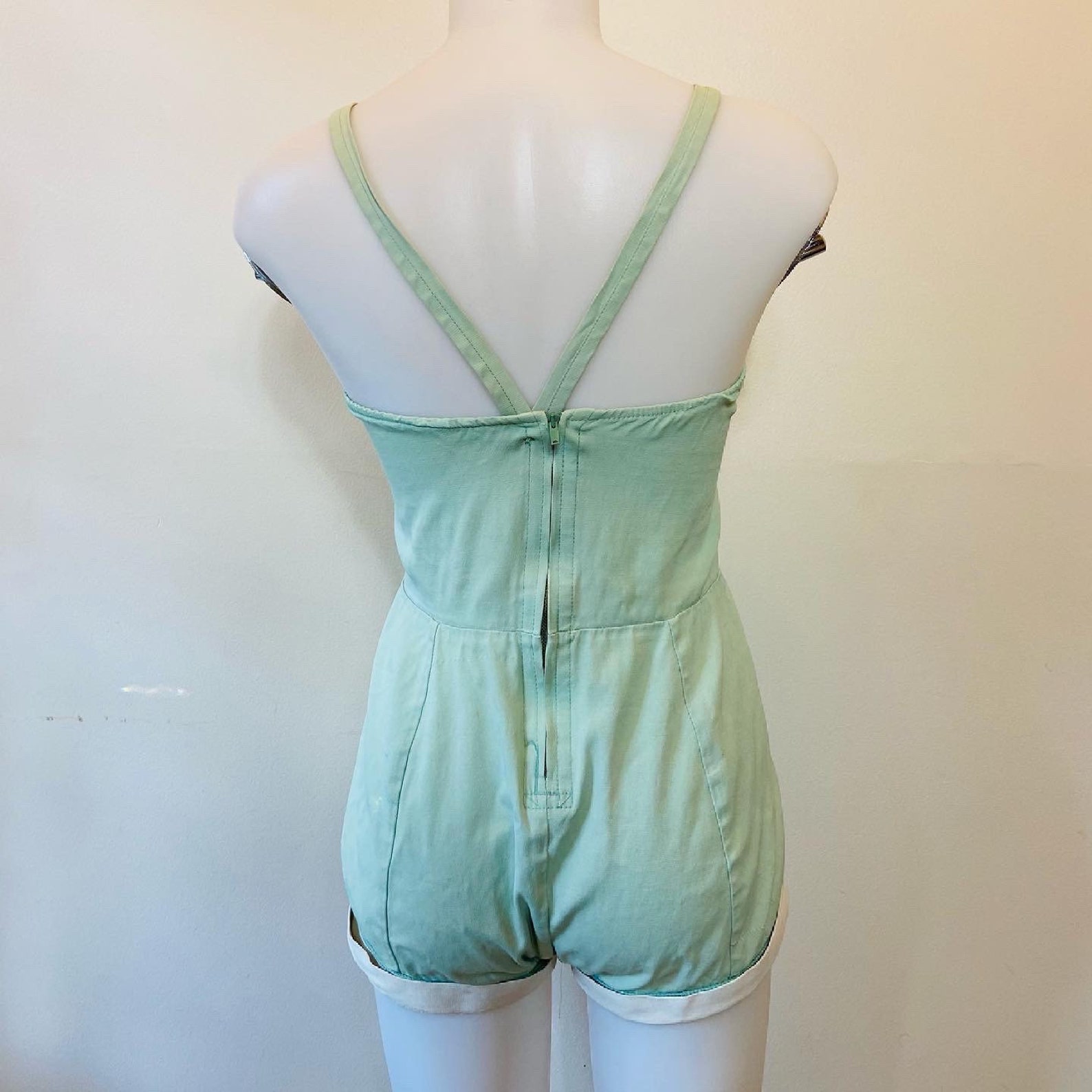 Vintage 1940s 40s Playsuit Swimsuit Romper en Mint Green Etsy