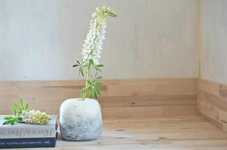 Modern Home Decor Vase Test Tube Vase With Felt Stone Hygge Etsy
