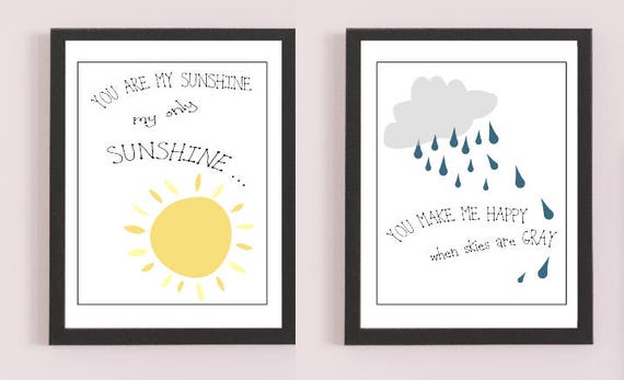 Printable You Are My Sunshine set of 2 Prints - Etsy