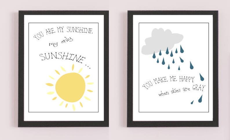 Printable You Are My Sunshine set of 2 Prints - Etsy