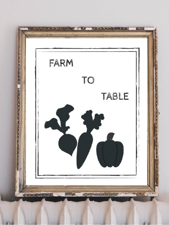 Farmhouse Style Printable Farm to Table Kitchen Printable | Etsy