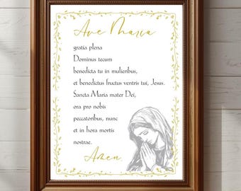 Ave Maria Latin Prayer Printable – Catholic Hail Mary (PDF)