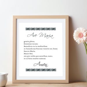 Ave Maria- Catholic Latin Prayer- Catholic Printable- Hail Mary Prayer