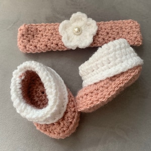 Baby Shoes Crochet, Newborn Booties, Baby Booties, Baby Headband, Baby Girl Booties, Pink Baby Booties, Newborn Baby Shoes