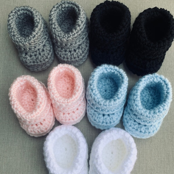 Baby Booties Crocheted, Baby Girl Booties, Baby Boy Booties, Newborn Shoes, Baby Shoes Crochet, Pink Baby Booties, Blue Baby Booties