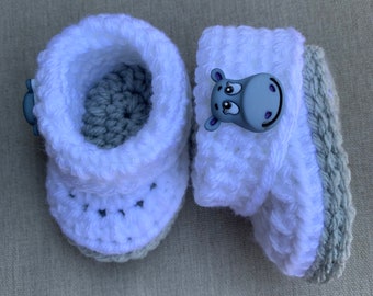 Crocheted Baby Booties, Baby Boy Shoes, Baby Girl Booties, Booties Baby, White Baby Booties, Baby Boy Booties, Crochet Baby Shoes, Baby Shoe