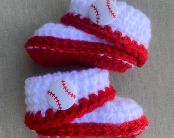 Baseball Baby Shoes, Baseball Shoes, Newborn Baseball Shoes, Baby Booties Crochet, Newborn Booties, Baby Girl Shoes, Baby Boy Shoes