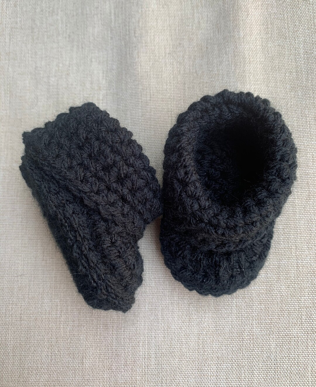 Baby Booties Crochet Black Baby Booties Newborn Crochet Etsy