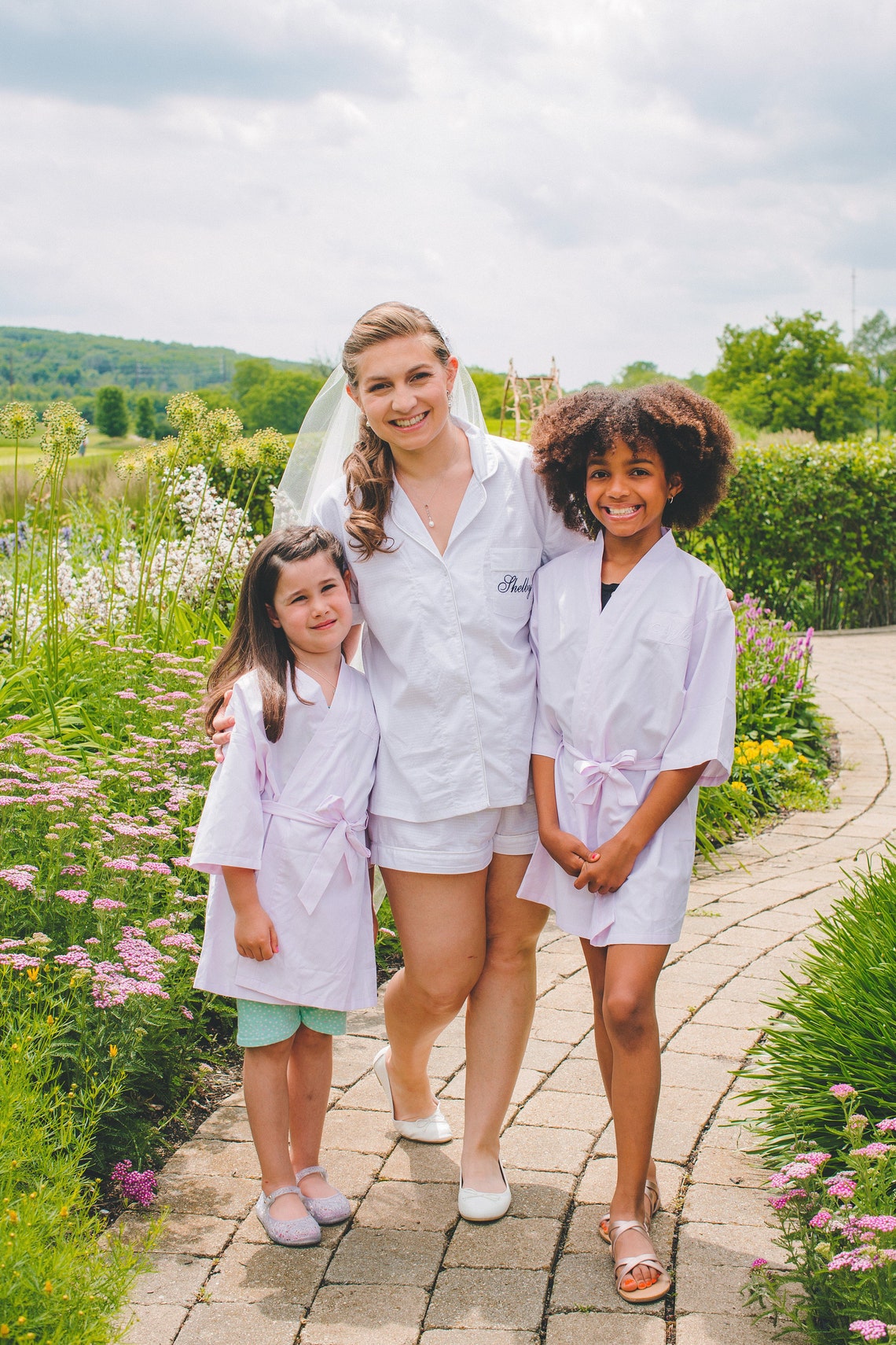 Bride Pajama Set White Cotton Bridal Pj set Short Pajama set Etsy