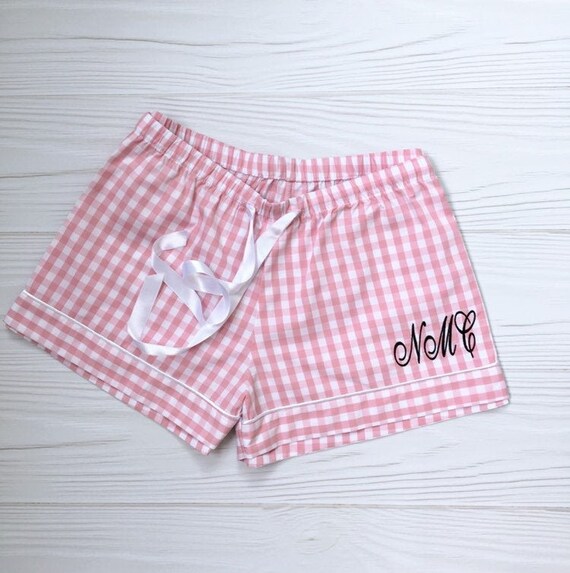 plaid sleep shorts womens