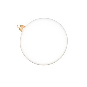 May include: A plain white Christmas bauble with a gold top.