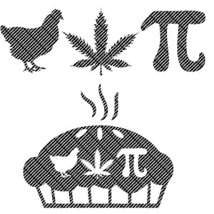 Chicken Pot Pi SVG DXF PDF png Plotterdateien, Silhouette, Cricut, Chicken Pot Pie svg, Marihuana svg, Funny Weed svg, My Three Favorite Things