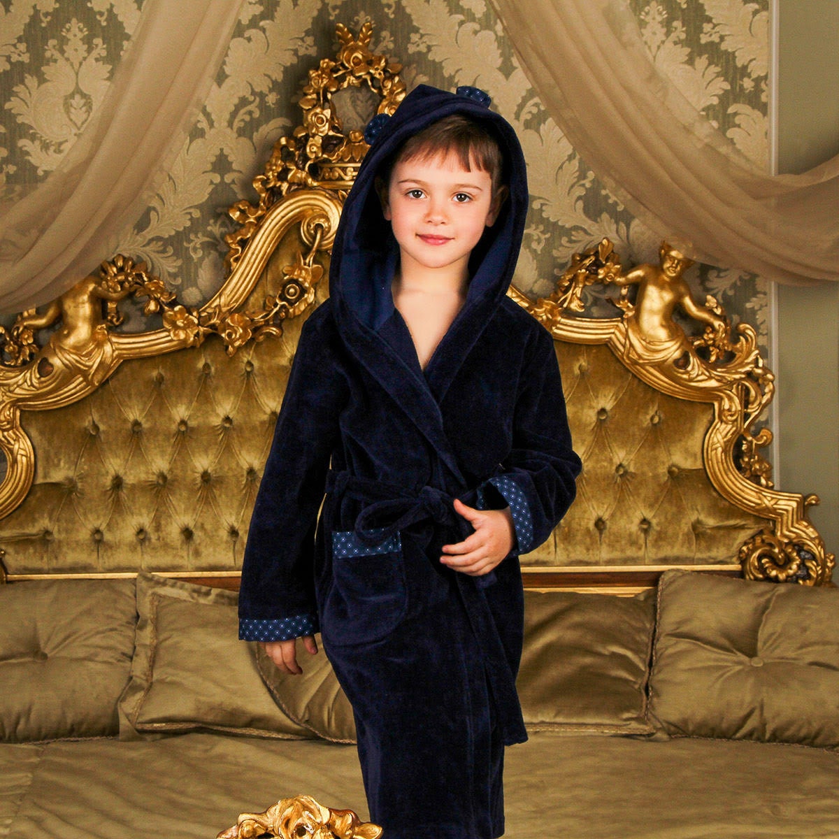 Boy's Hooded Bath Robe Boys Cotton Bathrobe Toddler Etsy