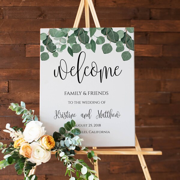 Wedding Greenery Decor, Welcome Wedding Sign Template, Wedding Welcome Sign Template, Greenery Wedding Decor, Welcome Sign Template,  0027