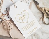 Gold Wedding Tags, Gift Bags Tags, Printable Gold Foil Favor Tags, Editable Tags, Gold Favor Tags, Personalized Tags, Thank You Tag, 6054_1