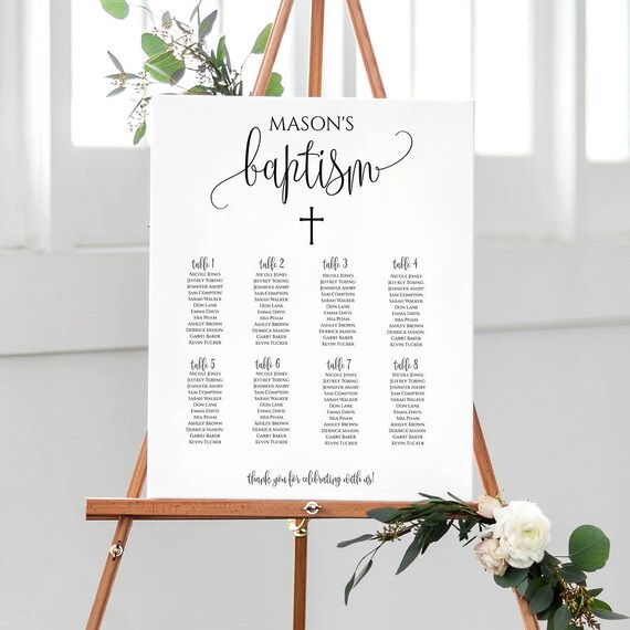 Baptism Seating Chart